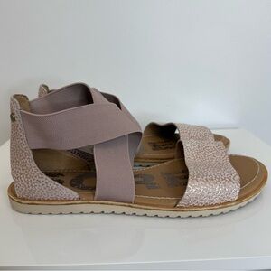 Sorel Ella Pink Rose Leather Open Toe Sandal Women’s Size 8